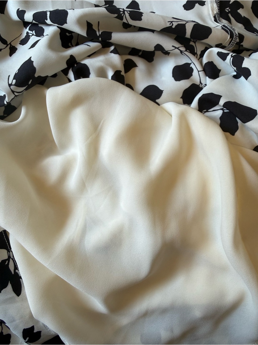 Lauren Ralph Lauren Women's Leaf-Print Belted Crepe Dress Off White & Black 00 - Picture 7 of 9